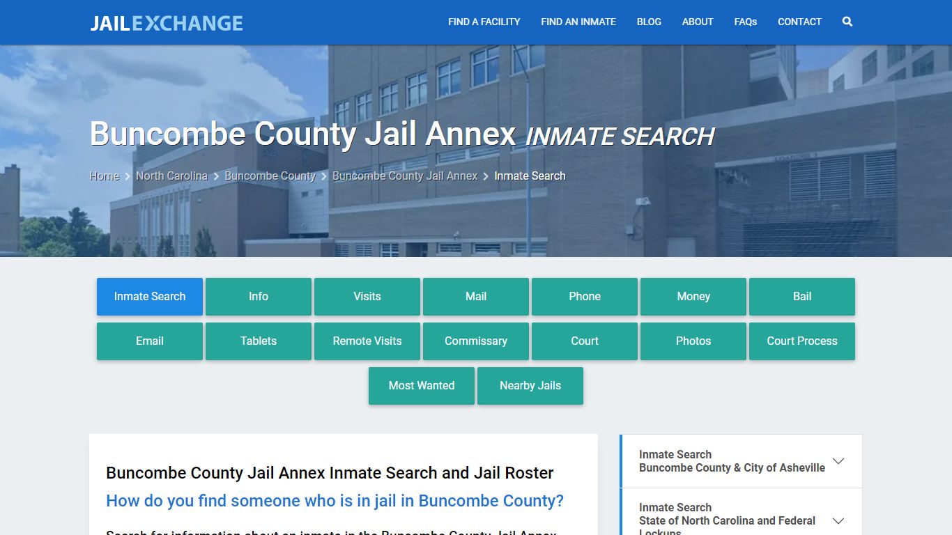 Inmate Search: Roster & Mugshots - Buncombe County Jail Annex, NC